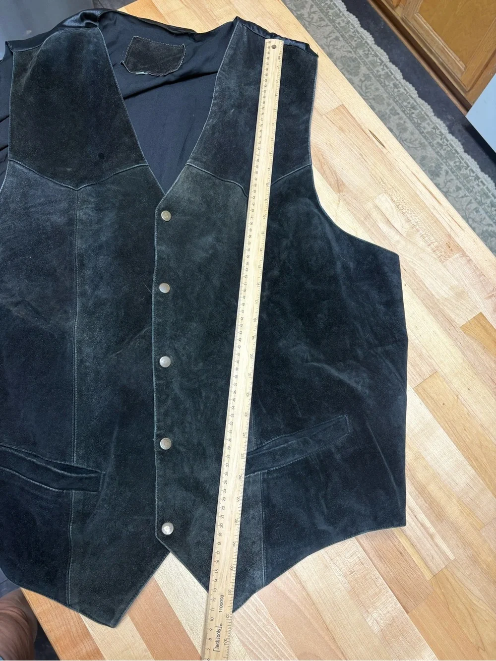 Black suede vest unisex unbranded